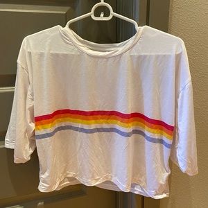 Spiritual Gangster rainbow stripe T-shirt
